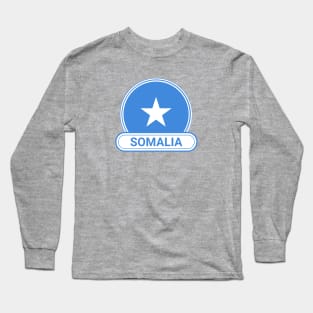 Somalia Country Badge - Somalia Flag Long Sleeve T-Shirt